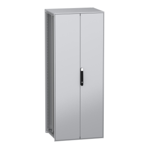Armário elétrico modular de montagem no chão, PanelSeT SFN, aço descarbonizado, platina, 2000x800x600mm, 2 portas, IP55