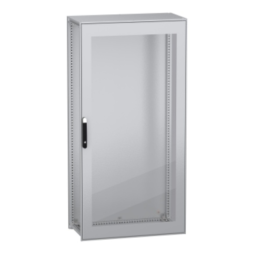 Armário elétrico modular de montagem no chão, PanelSeT SFN, aço descarbonizado, porta transparente, 2000x1000x500mm, IP55