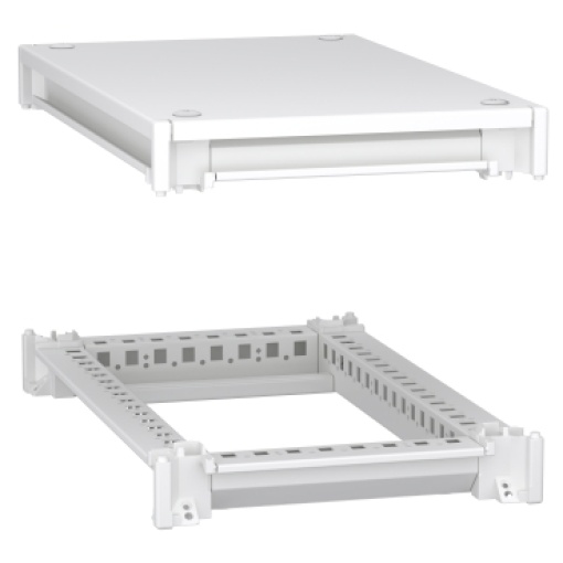 Estrutura inferior e superior, PrismaSeT HD, para invólucro elétrico W300 D500mm, cobertura incluída, RAL9003
