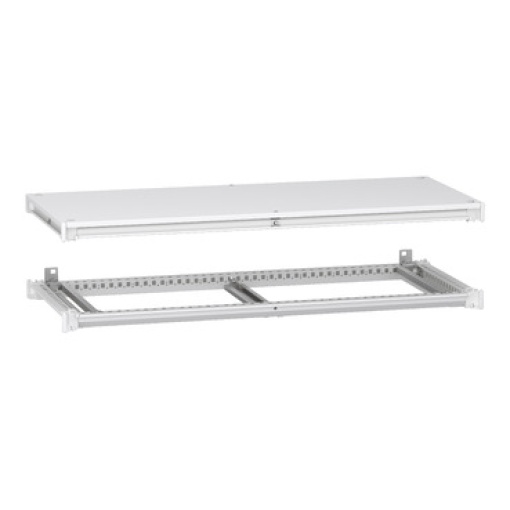 Estrutura inferior e superior, PrismaSeT 6300, para invólucro elétrico W1200 D500mm, cobertura incluída, RAL9003