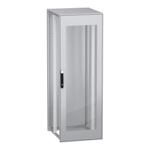 Armário elétrico modular de montagem no chão, PrismaSeT HD, aço descarbonizado, porta transparente, 2000x700x800mm, IP55