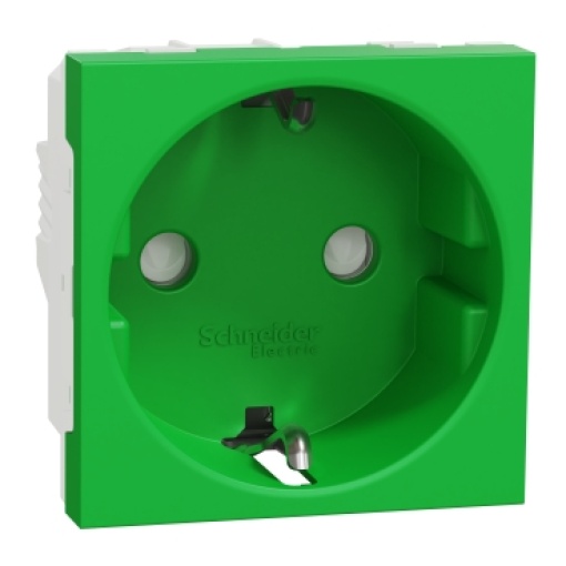 Nova Unica - Tomada 2PT com obturadores LP - 16A - Verde