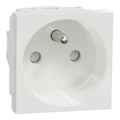 New Unica - 1 French socket-outlet - 2PE  shutters - 16A 250V - IP21 D - white