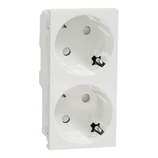 Nova Unica  - Tomada 2x2PT com obturadores - 16A - Branco