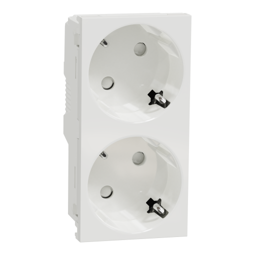 Nova Unica  - Tomada 2x2PT com obturadores - 16A - Branco