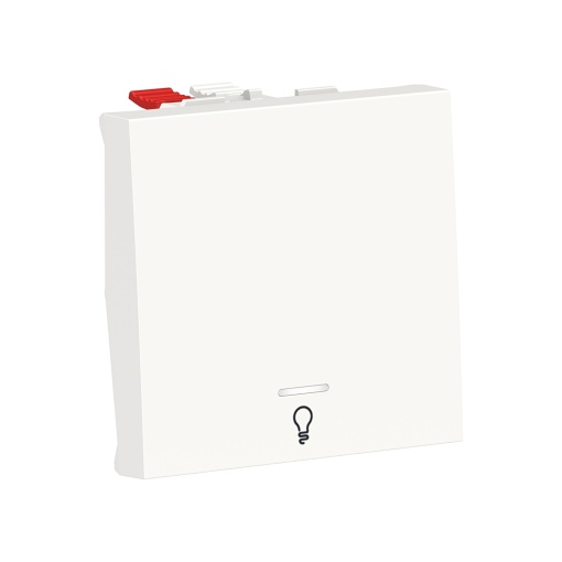 Botão de pressão "luz", Unica, luminoso, 10A, Branco