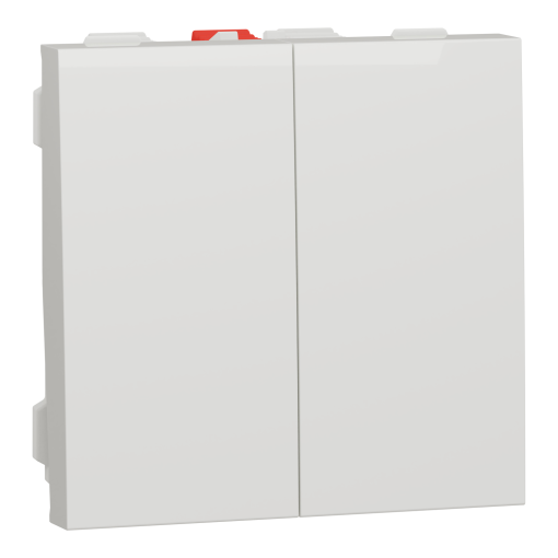 Comutador de lustre duplo, Unica, 10A, Branco