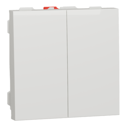 Comutador de lustre duplo, Unica, 10A, Branco