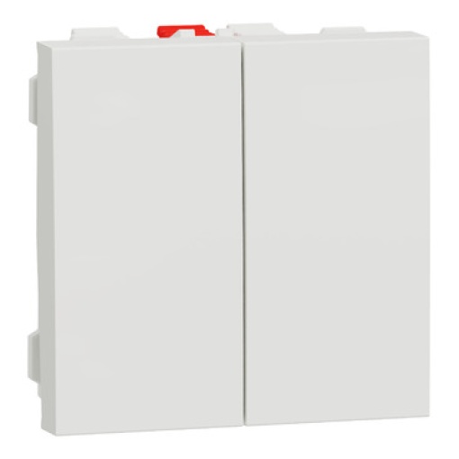 Comutador de escada duplo, Unica, 10A, Branco