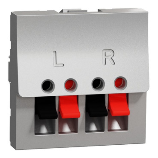 New Unica - loudspeaker socket - 2 modules - aluminium