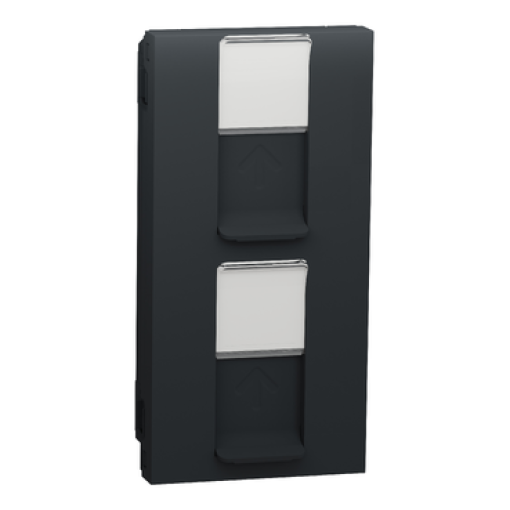 Nova Unica  - Centro tomada dupla RJ45 Keystone Antracite