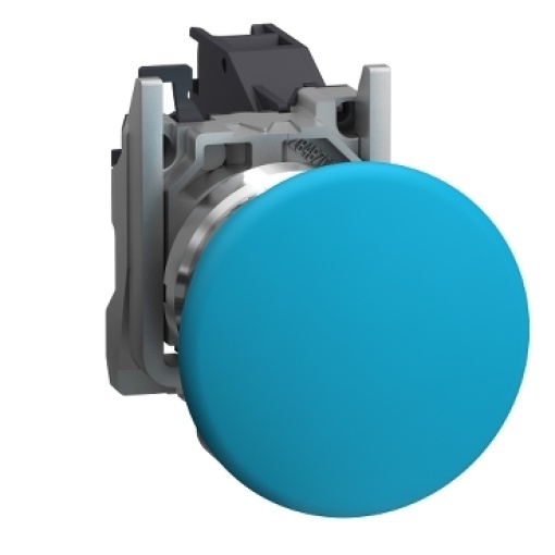 Complete push button, Harmony XB4, Explosive atmosphere, blue mushroom pushbutton