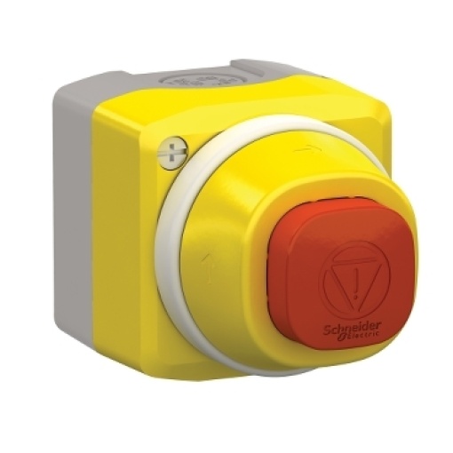 Caixa de controle parada 24v 2 cores iluminado de emergência  branco vermelho 1no 1nc fixo