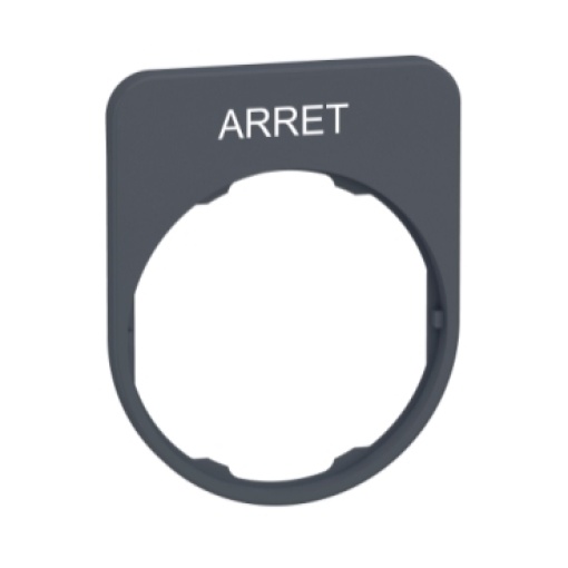 Placa inscrição flush 30x40mm "arret" c