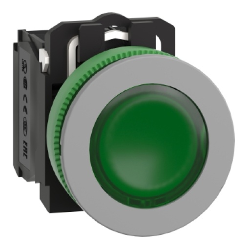 botão flush  led  luminosous verde 24vac 1na1nc co