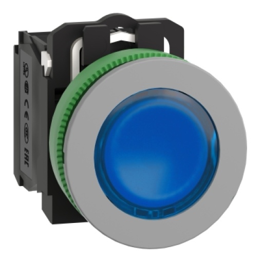 botão flush  led  luminosous azul 120vac 1na1nc co