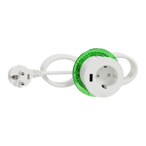 Nova Unica system - Tomada secretária 2PT1xUSB US Branco