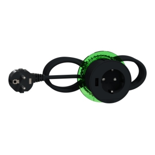 Nova Unica system - Tomada secretária 2PT1xUSB US Antracite