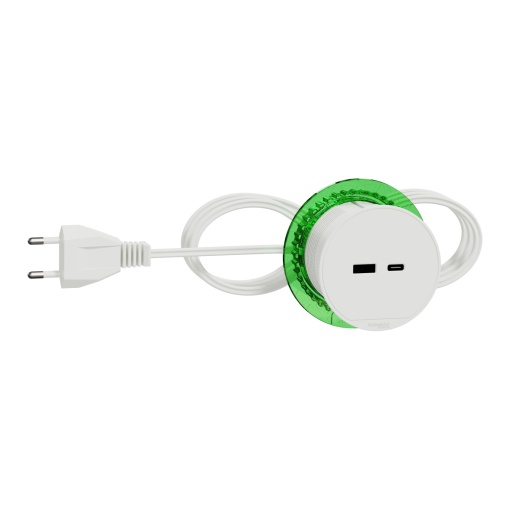 Nova Unica system - Tomada secretária USB AC US Branco