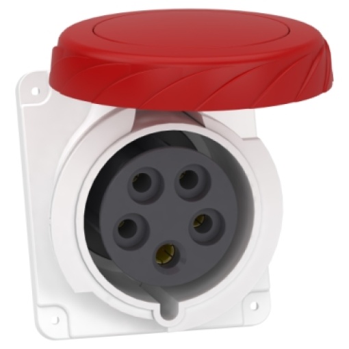 Tomada, Mureva PK, para montagem em quadro, inclinada, 32 A, 3PNE, 400 V, IP67