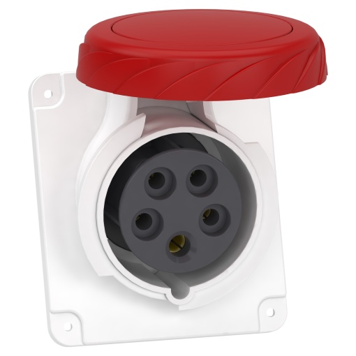 Tomada, Mureva PK, para montagem em quadro, inclinada, 16 A, 3PNE, 400 V, IP67