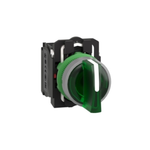 Selector  luminosous verde 3 posições fijas 1n 120 vca