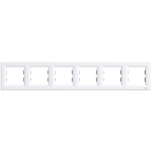 Asfora - quadro horizontal de 6 tomadas - branca