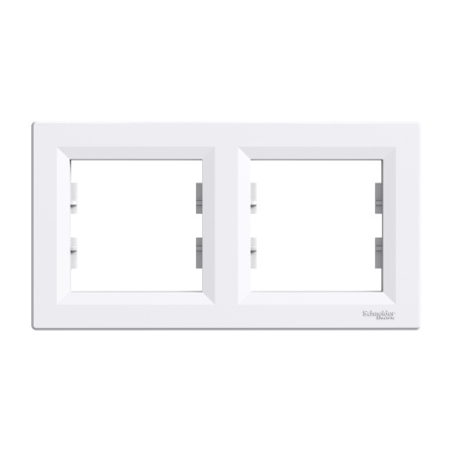 Asfora - quadro horizontal de 2 tomadas - branca