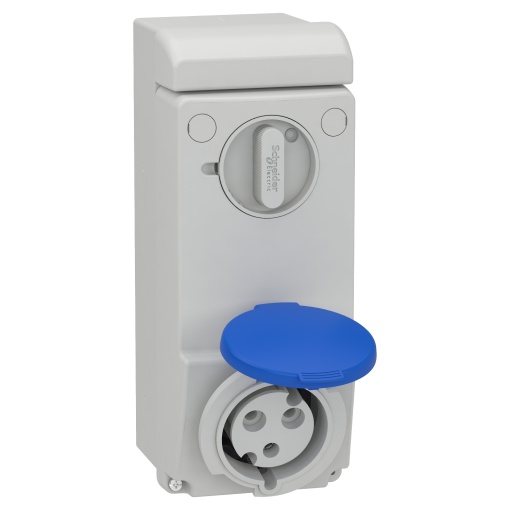 Unika interlocked socket - 32 A - 2P  E - 200...250 V AC - IP44 - wall