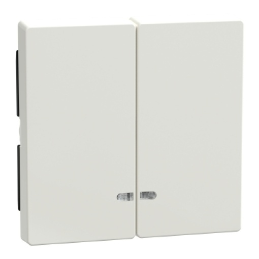 M-Elegance - Tecla dupla com visor - Branco brilhante