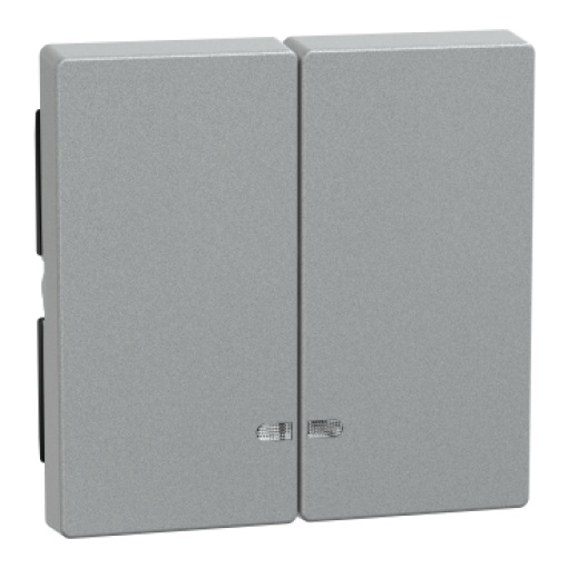 Rocker 2-gang with indicator window, aluminium, System M