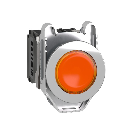 botão flush   luminosous  laranja 230v led ac 1na 1