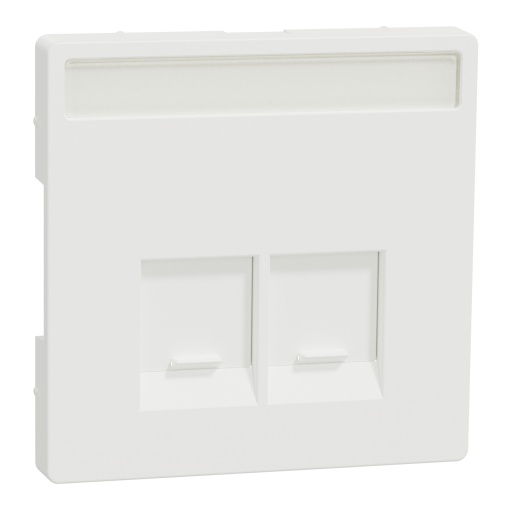 D-Life - Centro tomada dupla RJ45 com porta etiqueta - Branco Mate