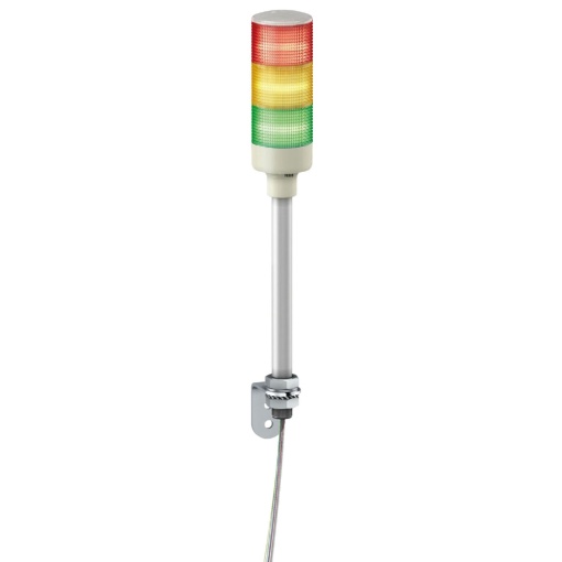 Baliza de sinalização monolítica, Harmony XVG, 60mm, verde laranja vermelho, luz fixa, montagem em tubo de alumínio e suporte em L, IP23, 24V CACC
