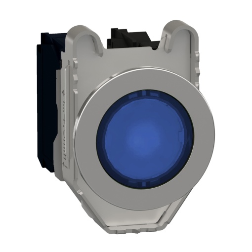 botão flush   luminosous azul 230v ac led 1no 1nc