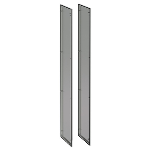 2 side panels stainless 304L, Scotch Brite finish, for SFX H2000xD600mm
