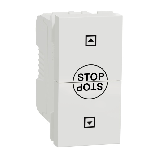 Interruptor para estores, Unica, 10AX, 250V, 1 módulo, branco