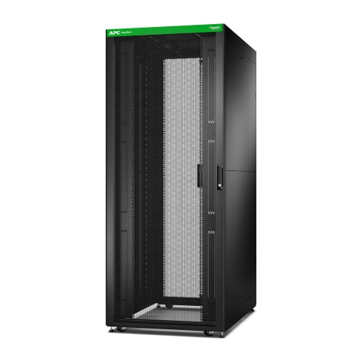 Easy Rack 800mm42U1200mm com teto, painel lateral, rodas, pés e 4 suportes, sem fundo, preto