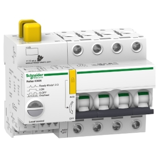Disjuntor com telecomando integrado Reflex iC60N Ti24, 40 A, 4 polos, curva C