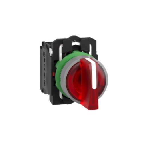 Selector  luminosous  vermelho  3 posições fijas 120 vca 1no