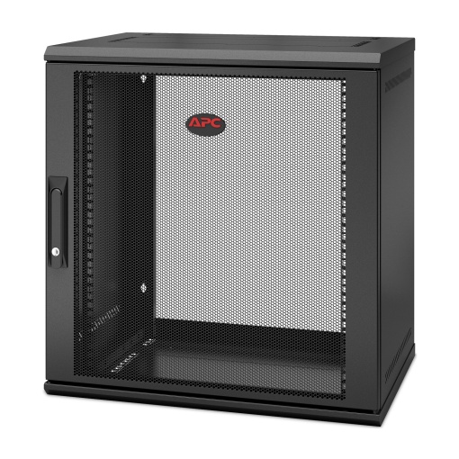 Armário de rack APC NetShelter de 12U para montagem na parede, com profundidade para comutador e dobradiça única