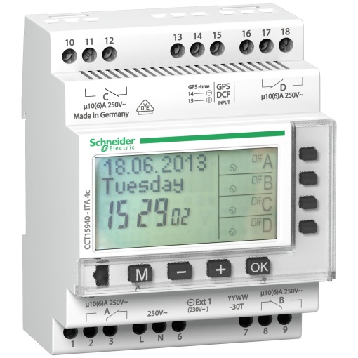 Acti9 - ITA - Interruptor horário anual 4C - 24 horas  7 dias  ano
