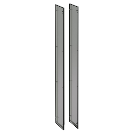 2 side panels stainless 304L, Scotch Brite finish, for SFX H2000xD500mm