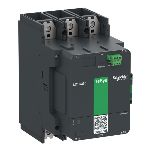 Contator de alta potência, TeSys Giga S207,3P 3NO, AC-3  440V 265A, versão padrão, bobina de banda larga 48-130V ACDC