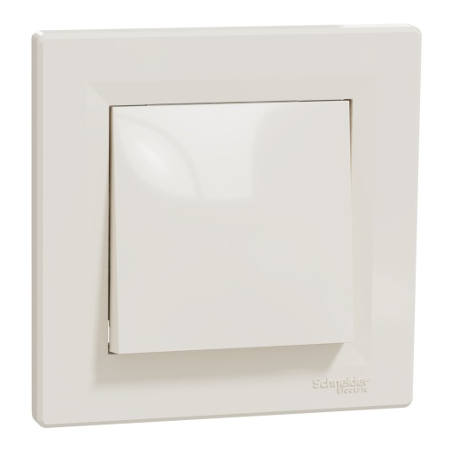 Asfora - Interruptor de 1 polo e 2 vias - 10 A, sem parafusos, creme
