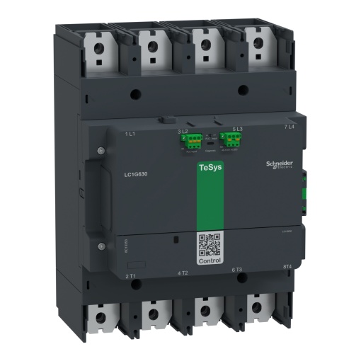 Contator de alta potência, TeSys Giga 630,4P 4NO, AC-1  440V 1050A, versão avançada, bobina de banda larga 200-500V ACDC