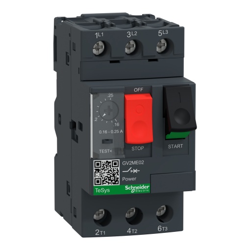 Disjuntores-motor magnetotérmicos GV2ME 0,160,25A