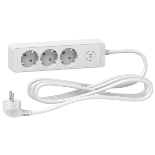 Unica extend - Schuko trailing lead - 3 gangs - white