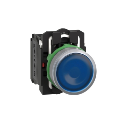 botão   luminosous azul led 120vac 1na1nc  cor cim