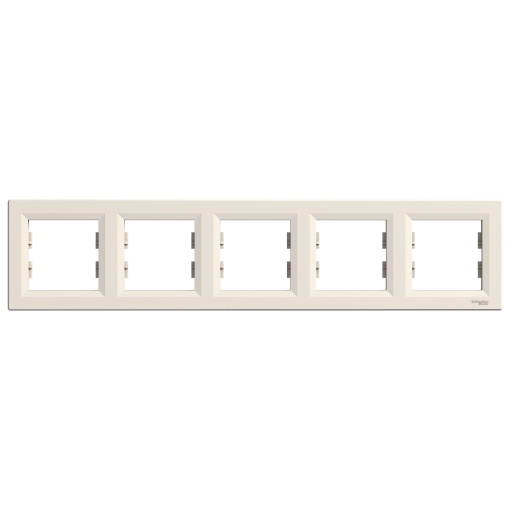 Asfora - quadro horizontal de 5 tomadas - creme